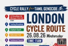 தமிழ் இனப்படுகொலைக்கு நீதி கோரி லண்டனிலிருந்து ஜெனீவா வரை நடைபெற்ற சைக்கிள் பேரணி